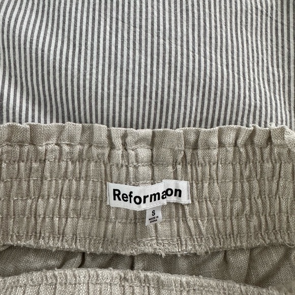 Reformation Nashville Linen Short Oatmeal Size small - Picture 3 of 4